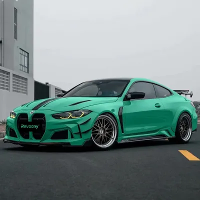 Ravoony Plus Glossy Porsche Light Green Car Wrap 01