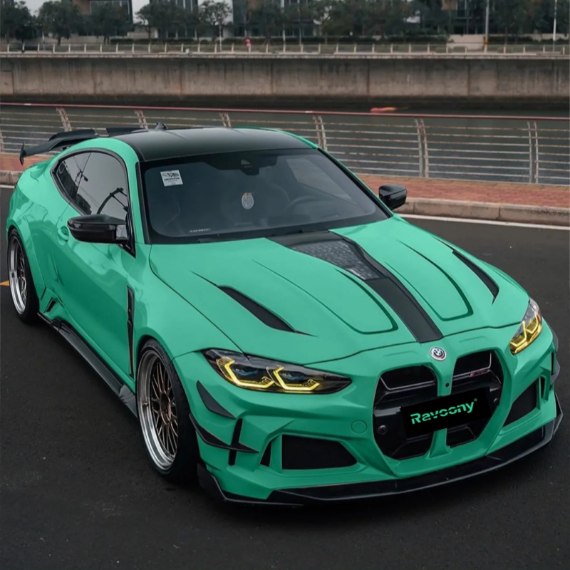 Ravoony Plus PET Glossy Porsche Light Green Car Wrap