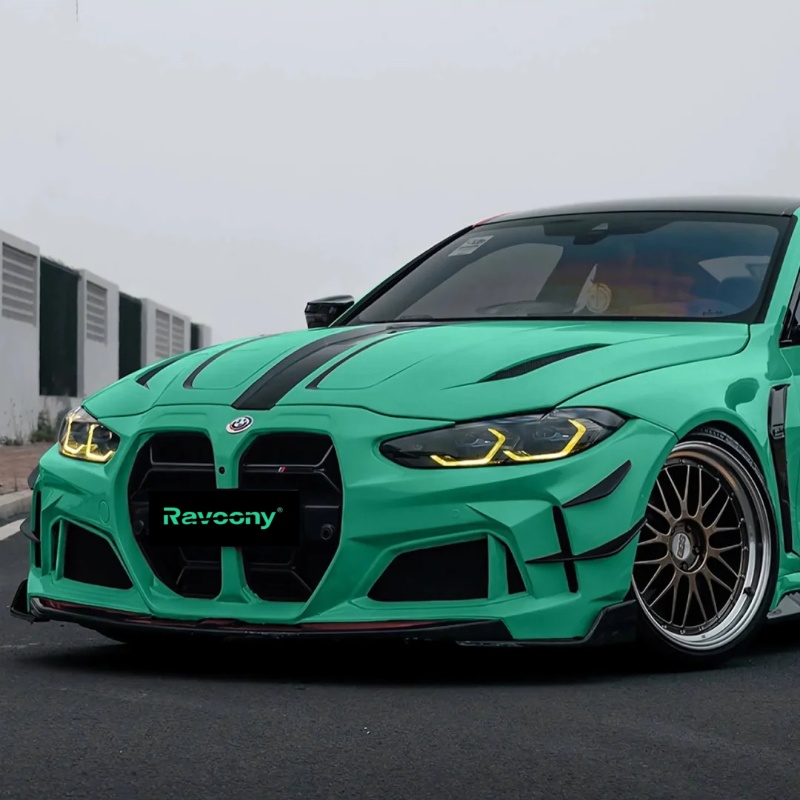 Ravoony Plus PET Glossy Porsche Light Green Car Wrap