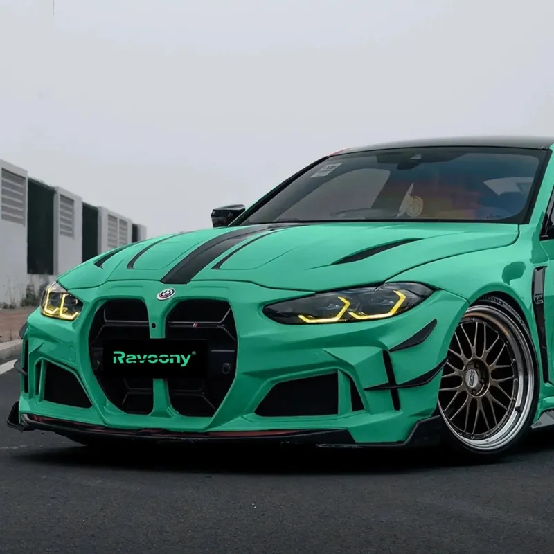 Ravoony Plus Glossy Porsche Light Green Car Wrap