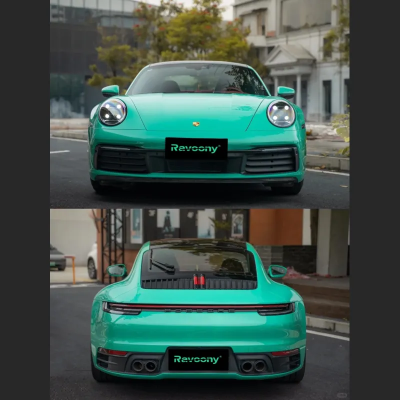 Ravoony Plus Glossy Porsche Light Green Car Wrap