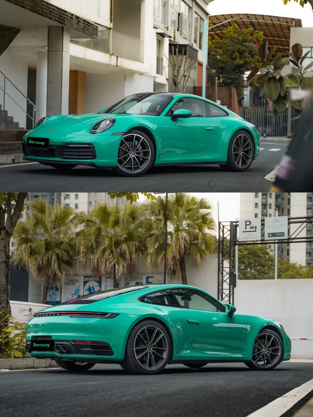 Ravoony Plus PET Glossy Porsche Light Green Car Wrap