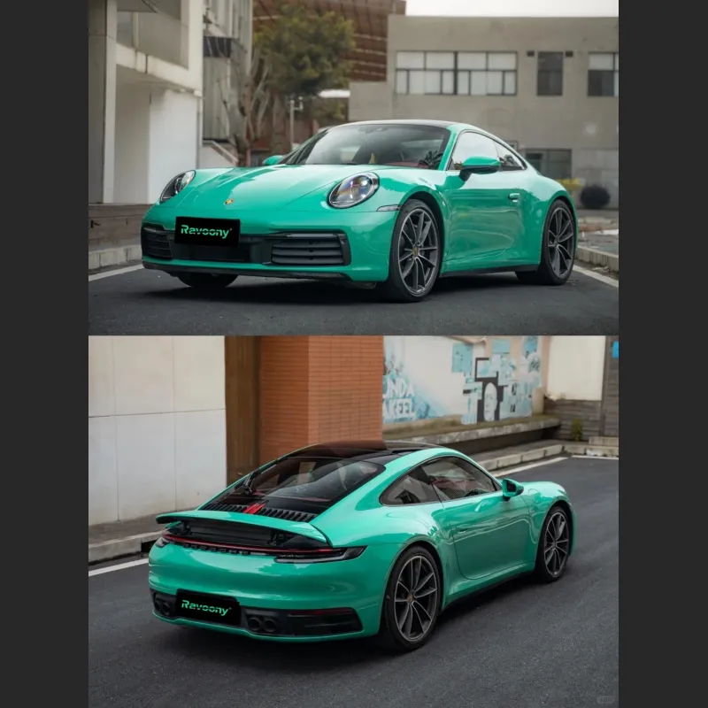 Ravoony Plus Glossy Porsche Light Green Car Wrap