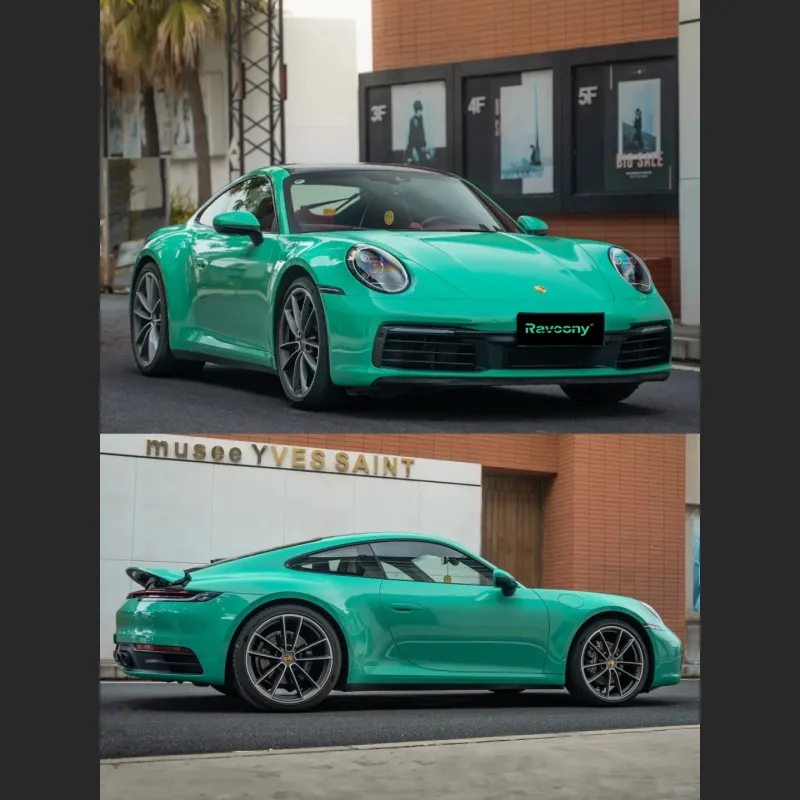Ravoony Plus Glossy Porsche Light Green Car Wrap