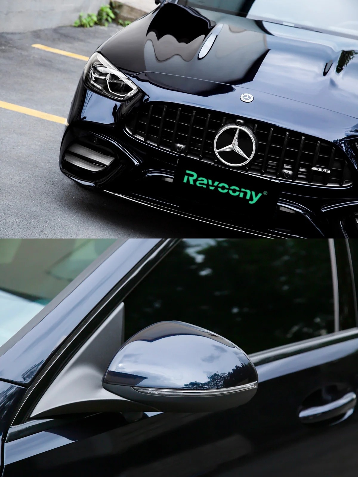 Ravoony Plus Glossy Metallic Spar Black Blue Vinyl Wrap