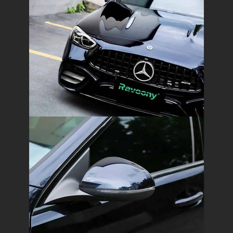 Ravoony Plus Glossy Metallic Spar Black Blue Vinyl Wrap
