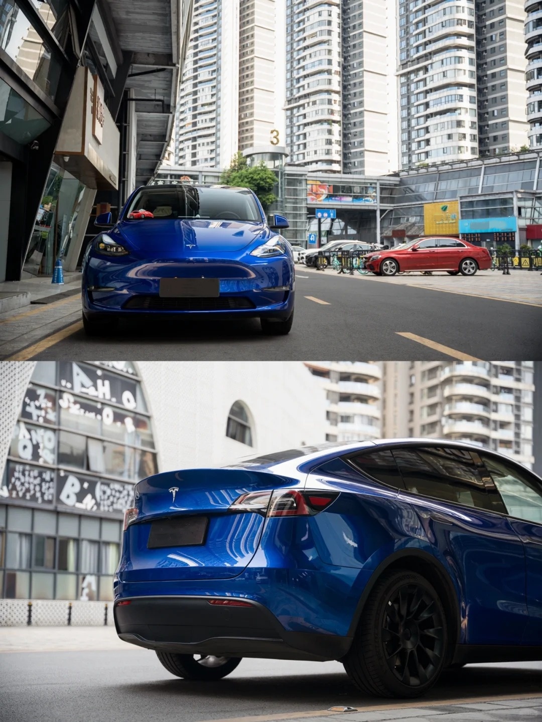 Ravoony Plus Tesla Gloss Deep Blue Vinyl Car Wrap