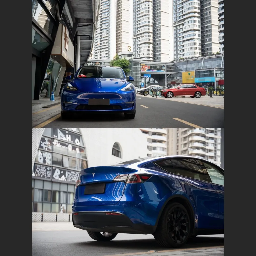 Ravoony Plus Tesla Gloss Deep Blue Vinyl Car Wrap