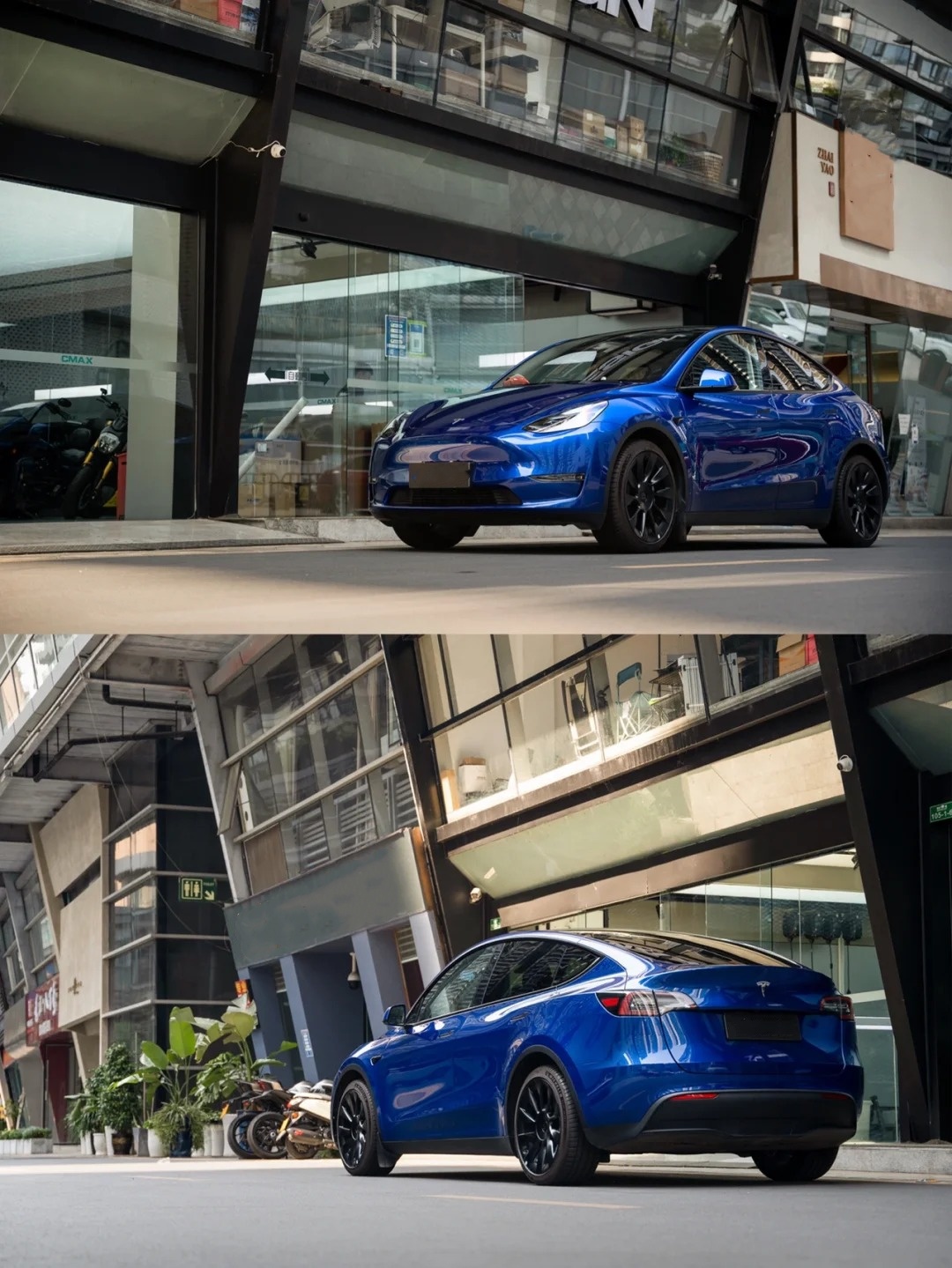 Ravoony Plus Tesla Gloss Deep Blue Vinyl Car Wrap