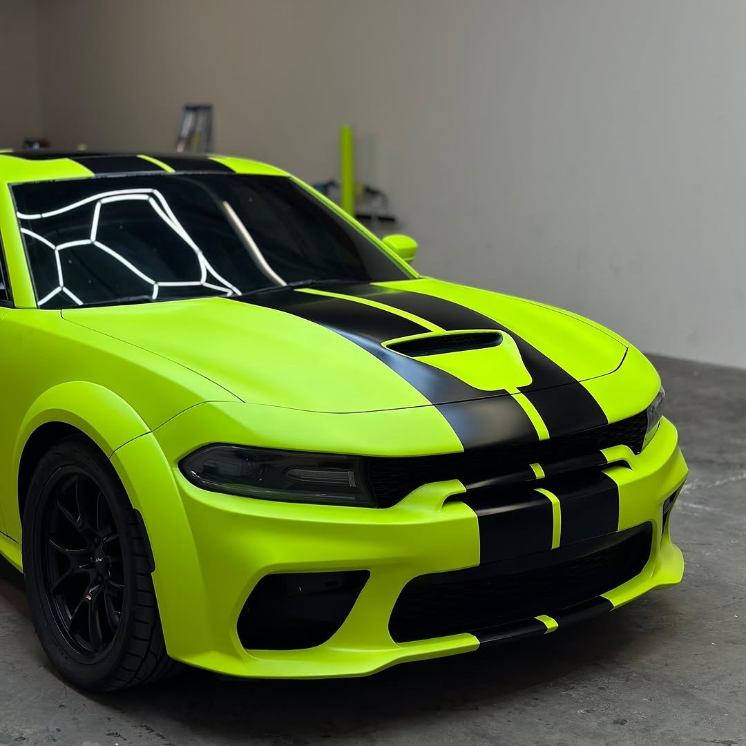 Ravoony Plus Ultimate Flat Fluorescence Yellow Car Vinyl Wrap