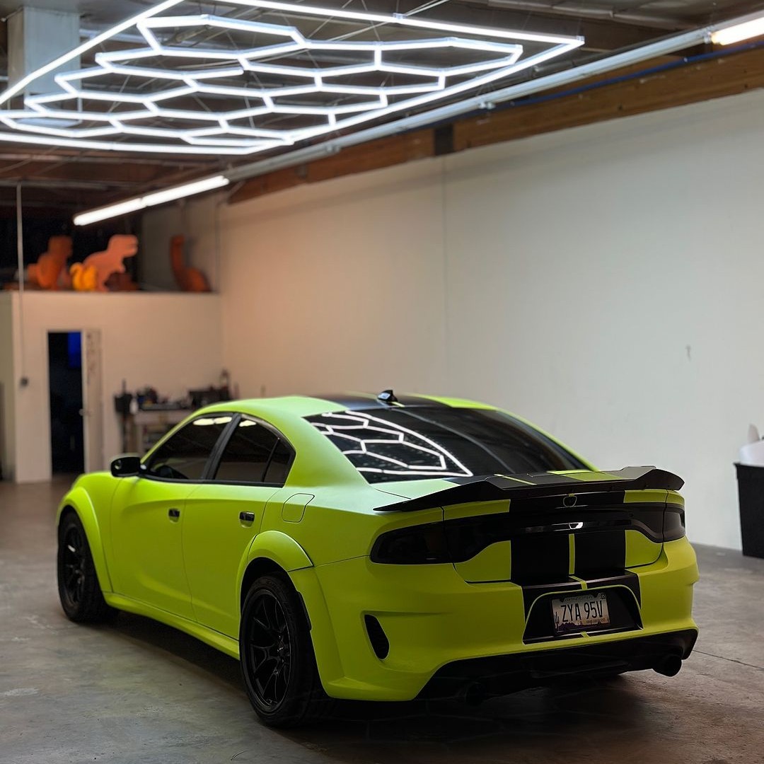 Ravoony Plus Ultimate Flat Fluorescence Yellow Car Vinyl Wrap