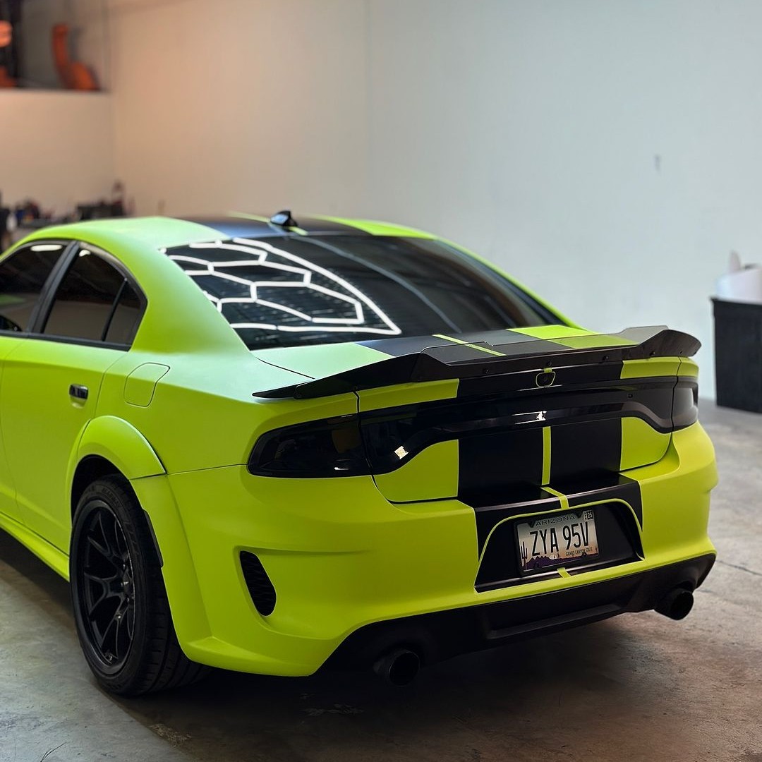 Ravoony Plus Ultimate Flat Fluorescence Yellow Car Vinyl Wrap