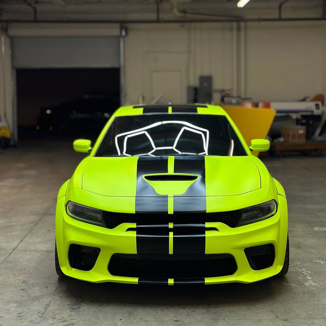 Ravoony Plus Ultimate Flat Fluorescence Yellow Car Vinyl Wrap