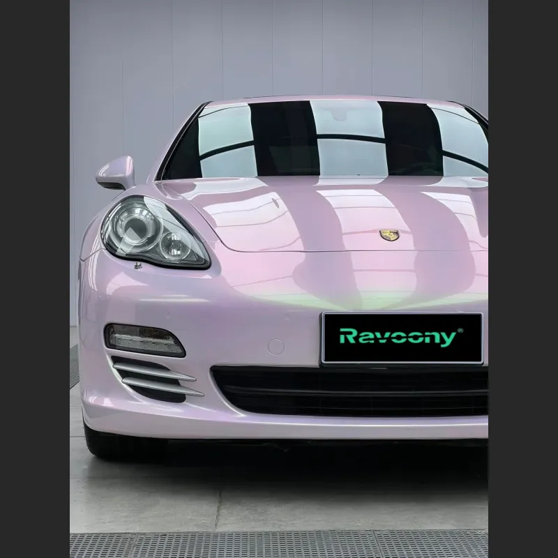 Ravoony Plus Glossy Twin Peach Pink Green Car Wrap