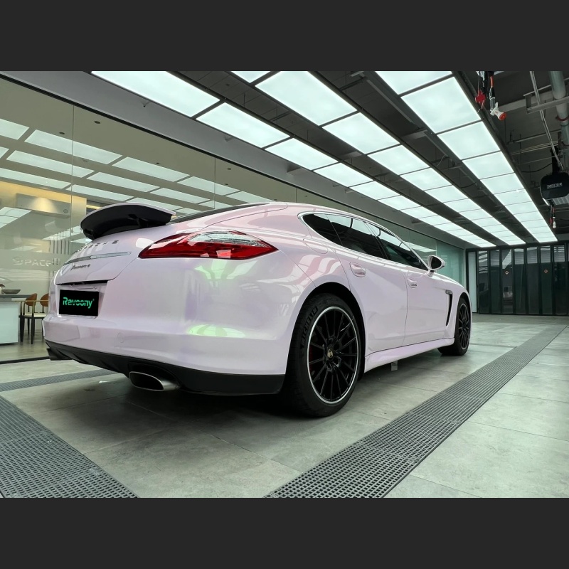 Ravoony Plus PET Glossy Twin Peach Pink Green Car Wrap