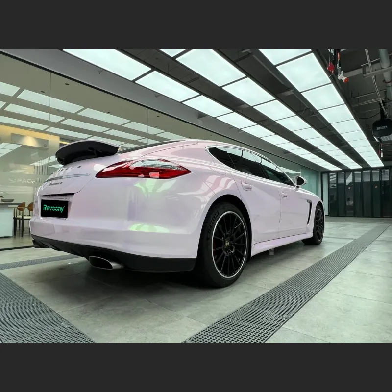 Ravoony Plus Glossy Twin Peach Pink Green Car Wrap