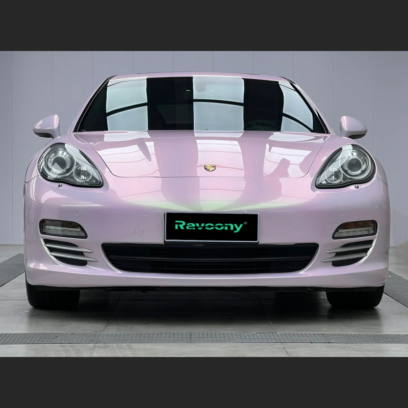 Ravoony Plus PET Glossy Twin Peach Pink Green Car Wrap