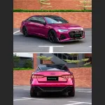 Ravoony Plus PET Gloss Glaze Pagoda Red Car Vinyl Wrap