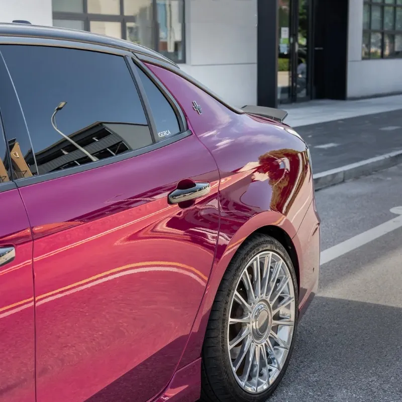 Ravoony Plus PET Gloss Glaze Pagoda Red Car Vinyl Wrap