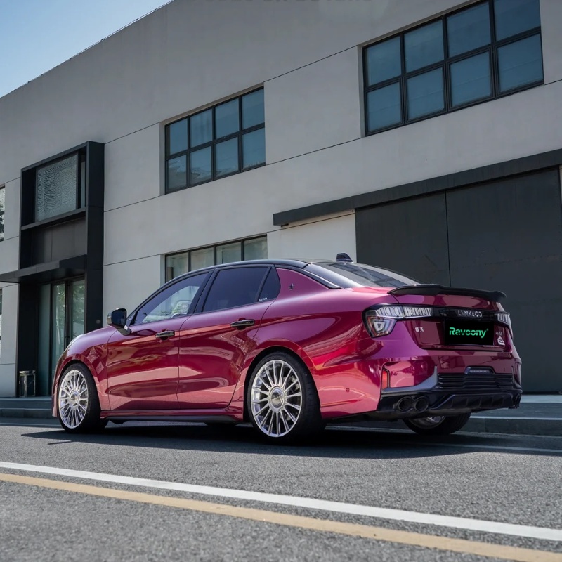 Ravoony Plus PET Gloss Glaze Pagoda Red Car Vinyl Wrap