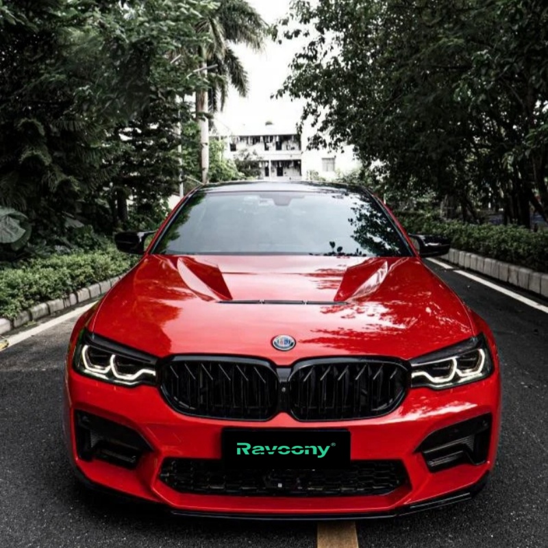 Ravoony Plus PET Glossy Crystal Carmine Red Vinyl Car Wrap