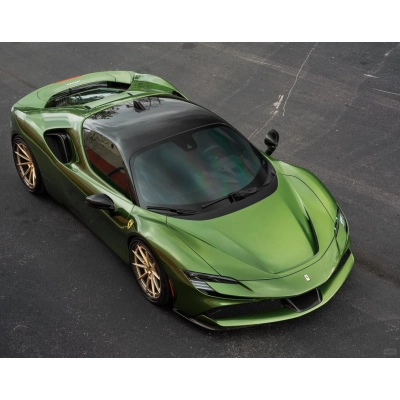 Ravoony Plus Glossy Metallic Mamba Green Car Vinyl Wrap 02