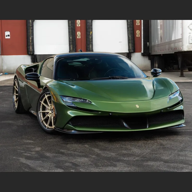 Ravoony Plus Glossy Metallic Mamba Green Car Vinyl Wrap