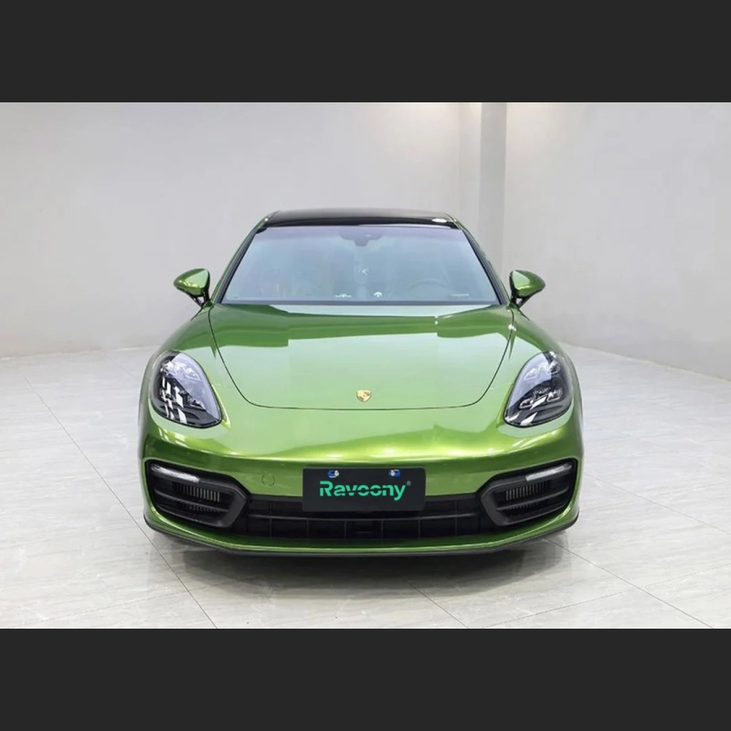 Ravoony Plus Glossy Metallic Mamba Green Car Vinyl Wrap