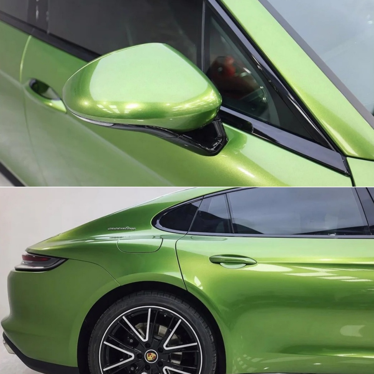 Ravoony Plus Glossy Metallic Mamba Green Car Vinyl Wrap