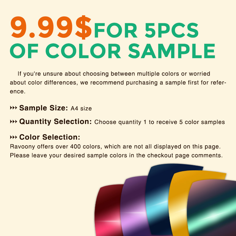 Ravoony Plus A4 Sample Car Vinyl Wrap Shipping Charge