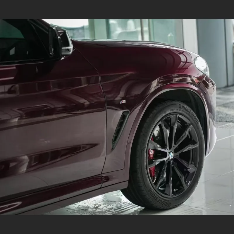 Ravoony Plus PET Gloss Glaze Black Red Vinyl Wrap