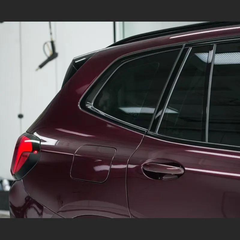 Ravoony Plus PET Gloss Glaze Black Red Vinyl Wrap