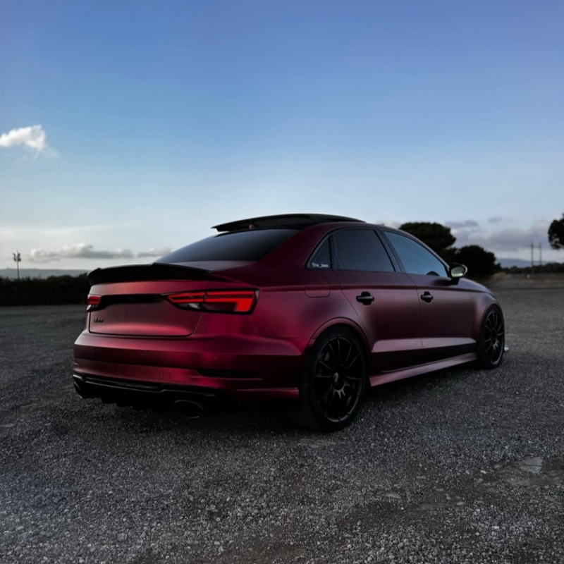 Ravoony Plus PET Matte Chrome Romanee Red Vinyl Car Wrap