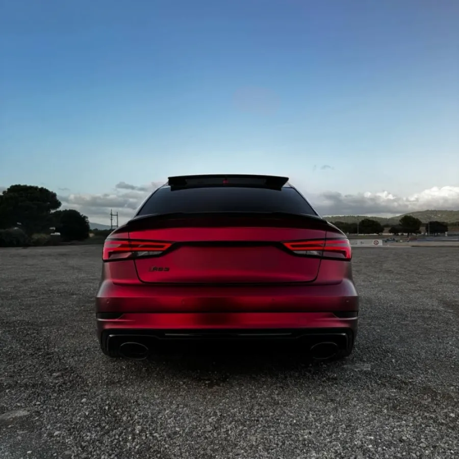 Ravoony Plus PET Matte Chrome Romanee Red Vinyl Car Wrap