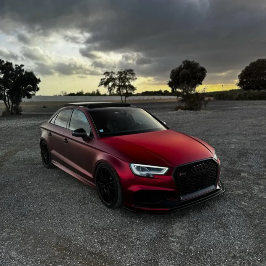 Ravoony Plus PET Matte Chrome Romanee Red Vinyl Car Wrap