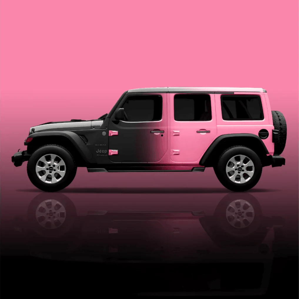 Ravoony Plus Customized Black To Pink Gradient Vinyl Wrap