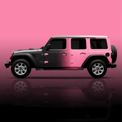 Ravoony Plus Customized Black To Pink Gradient Vinyl Wrap 01