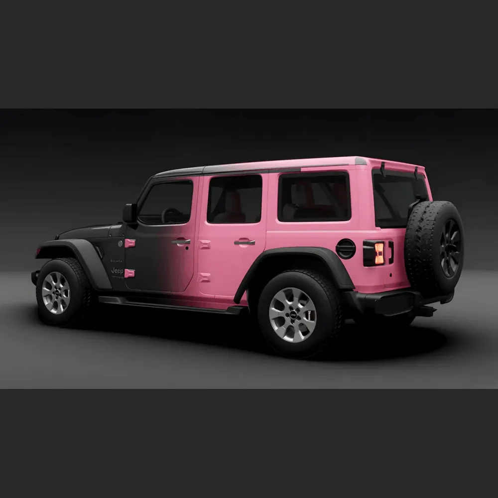 Ravoony Plus Customized Black To Pink Gradient Vinyl Wrap