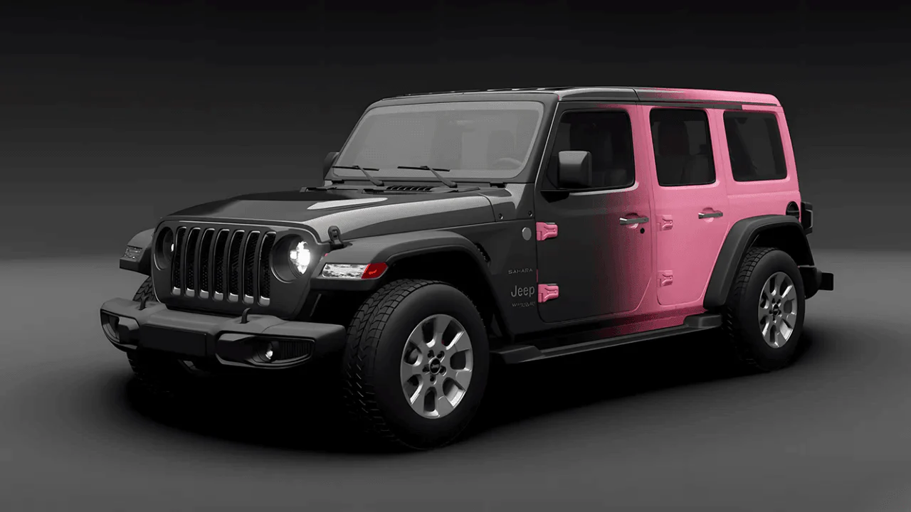 Ravoony Plus Customized Black To Pink Gradient Vinyl Wrap