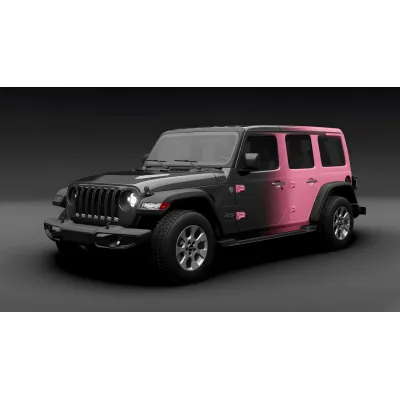 Ravoony Plus Customized Black To Pink Gradient Vinyl Wrap 02