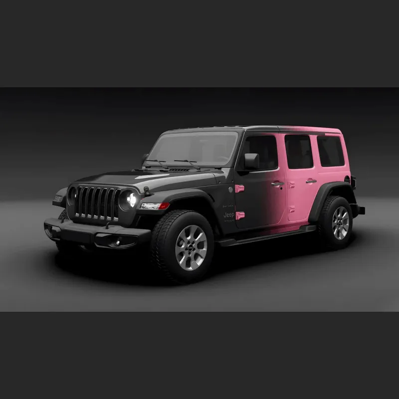 Ravoony Plus Customized Black To Pink Gradient Vinyl Wrap