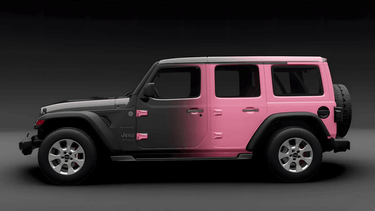 Ravoony Plus Customized Black To Pink Gradient Vinyl Wrap