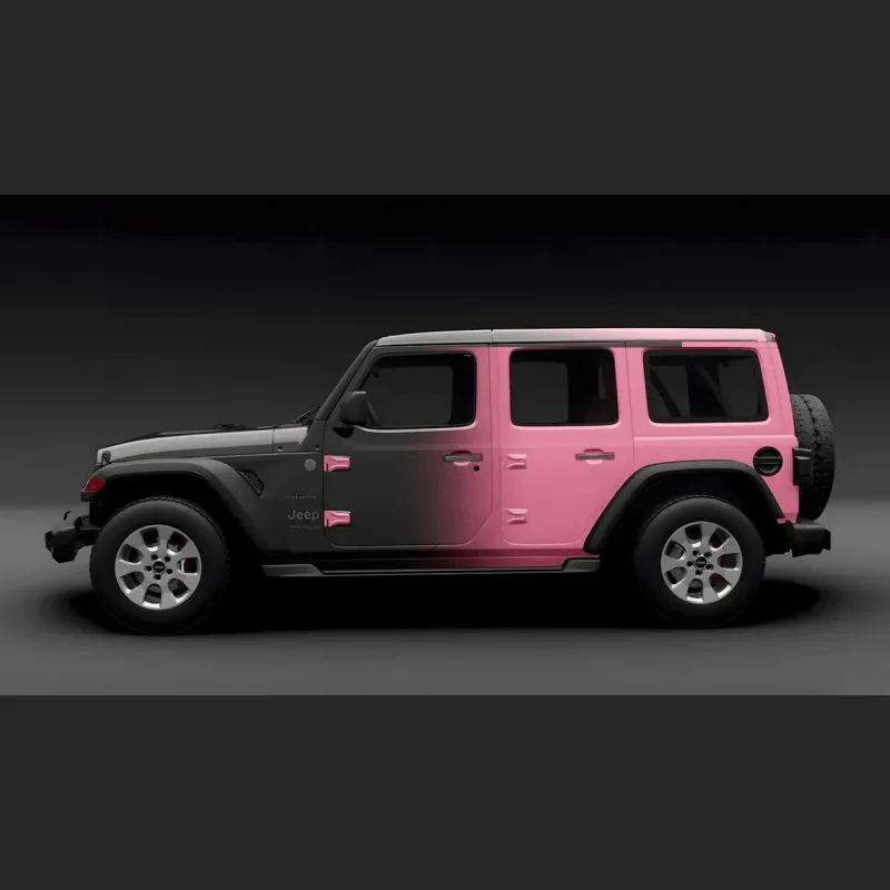 Ravoony Plus Customized Black To Pink Gradient Vinyl Wrap