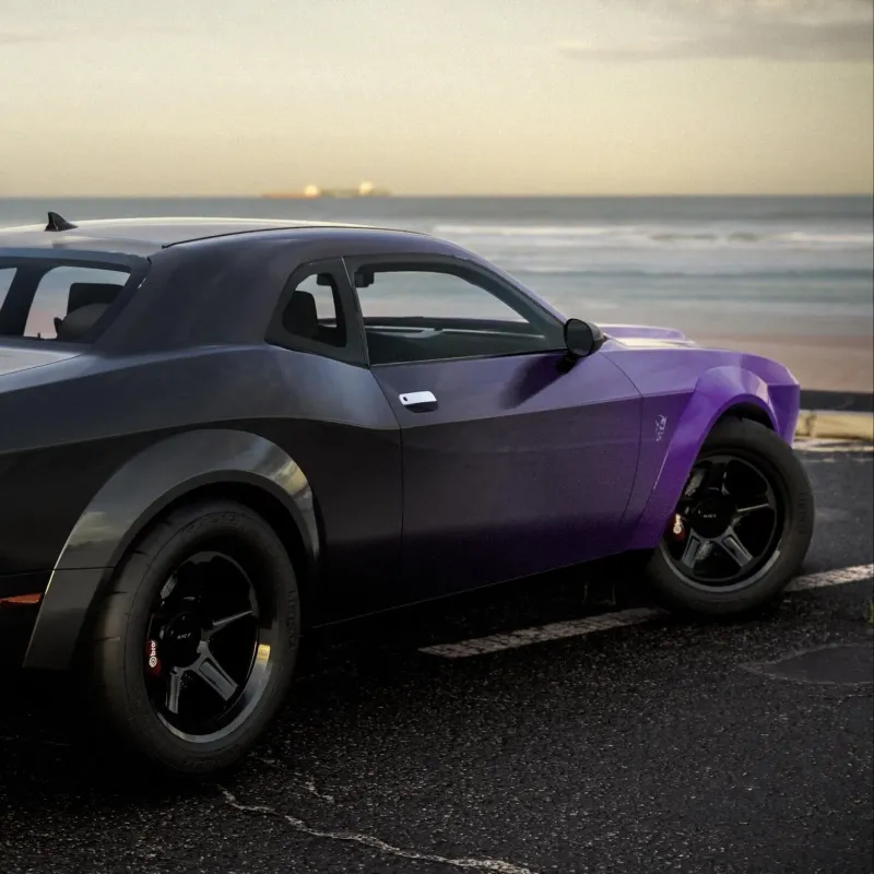 Ravoony Plus Customized Purple Black Gradient Car Wrap
