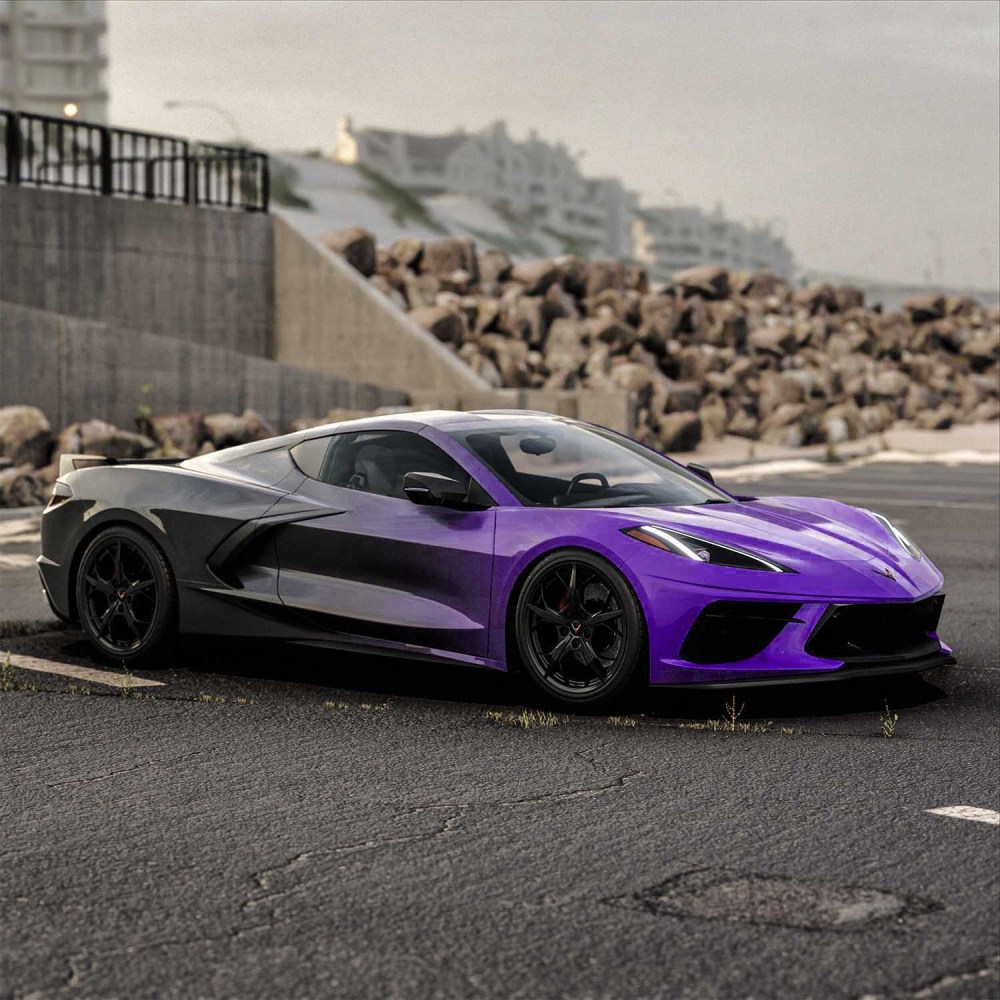 Ravoony Plus Customized Purple Black Gradient Car Wrap