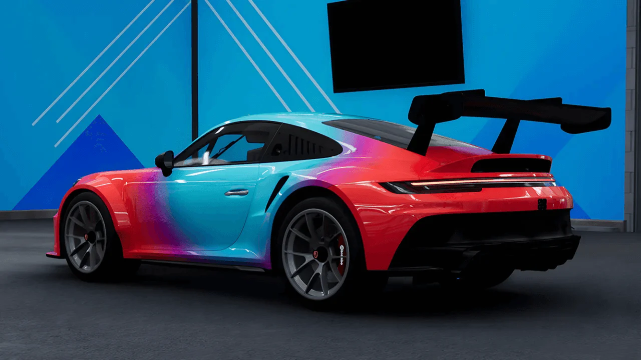 Ravoony Plus Customized Red Blue Gradient Vinyl Wrap