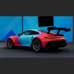 Ravoony Plus Customized Red Blue Gradient Vinyl Wrap