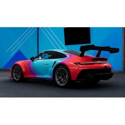 Ravoony Plus Customized Red Blue Gradient Vinyl Wrap 02