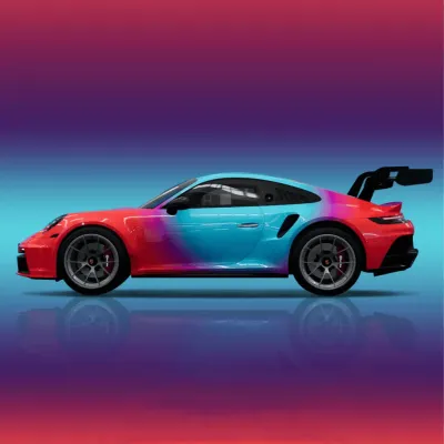 Ravoony Plus Customized Red Blue Gradient Vinyl Wrap 01
