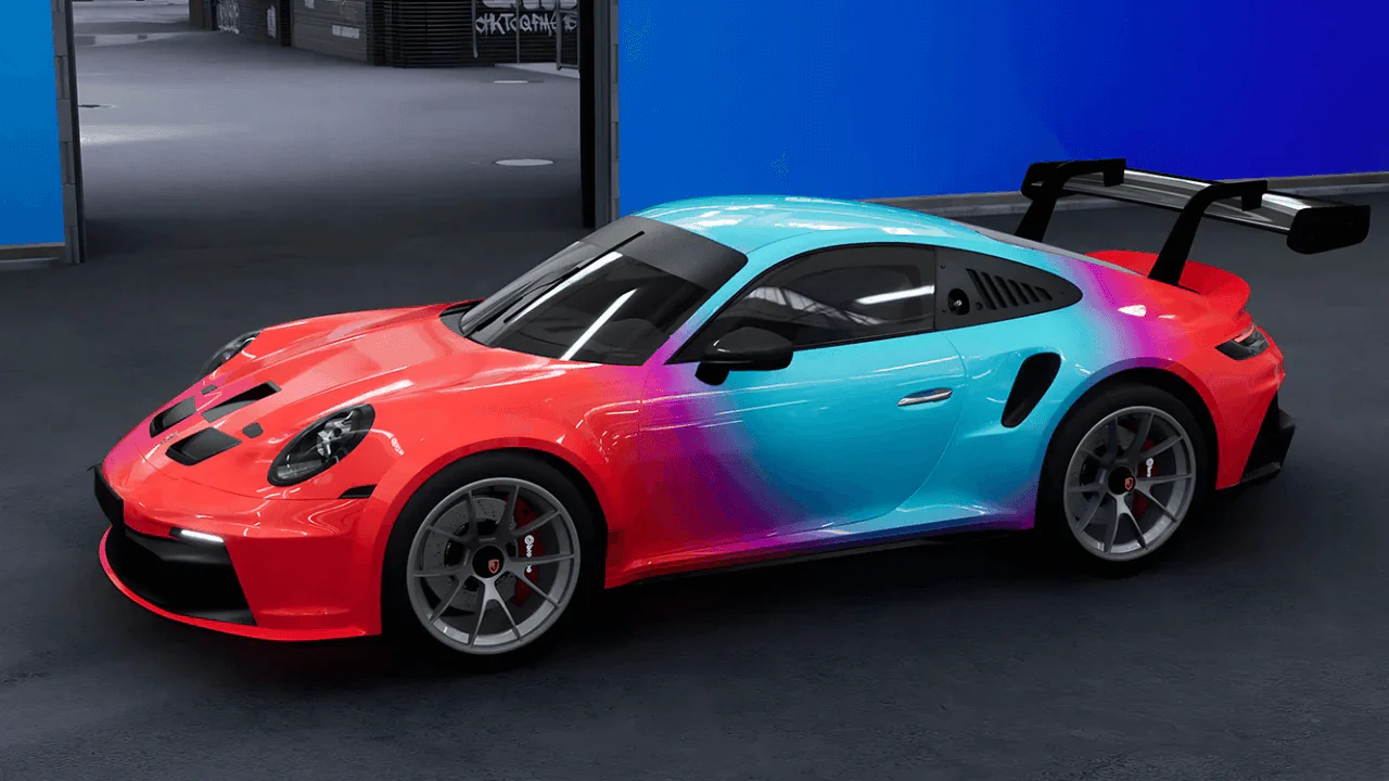 Ravoony Plus Customized Red Blue Gradient Vinyl Wrap